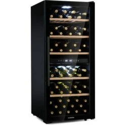 Klarstein Barossa 102 Duo Wine Refrigerator 102 Bottles Transparent, Black