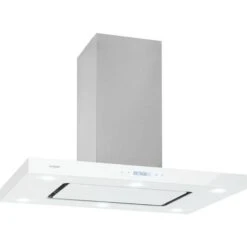 Klarstein Island Hood, 90cm, 650mÂ³, Transparent, White