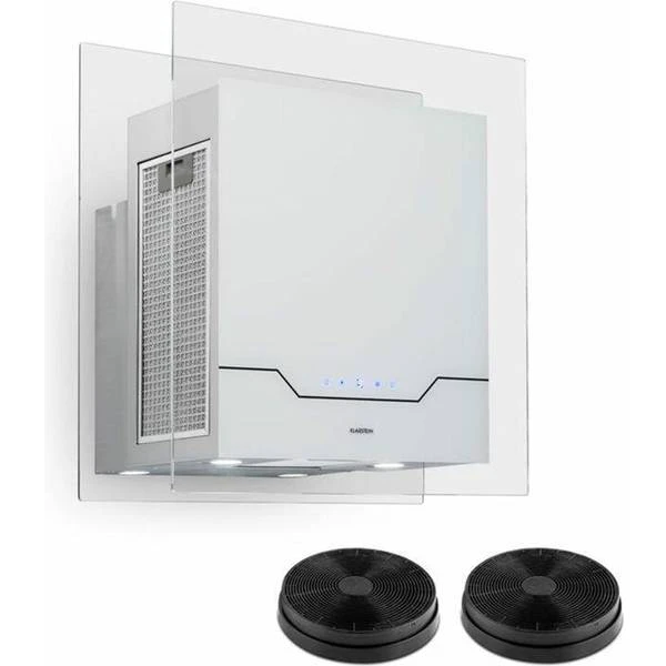 Klarstein Karree Extractor Hood Recirculation, Silver, Transparent, White 3 Klarstein Karree Extractor Hood Recirculation, Silver, Transparent, White